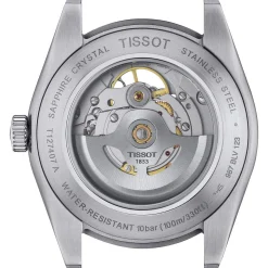 Montre TISSOT T-CLASSIC GENTLEMAN OPEN HEART POWERMATIC 80 mixte automatique cadran bleu bracelet acier inoxydable