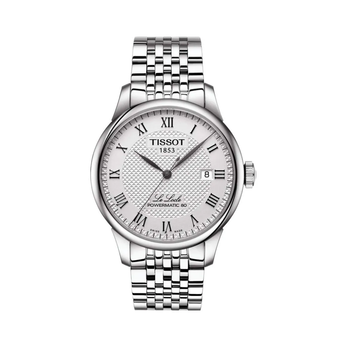 Montre TISSOT T-CLASSIC LE LOCLE POWERMATIC 80 homme automatique cadran gris bracelet acier inoxydable