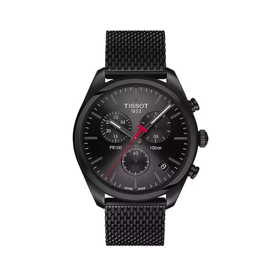 Montre TISSOT T-CLASSIC PR100 homme cadran noir bracelet PVD noir