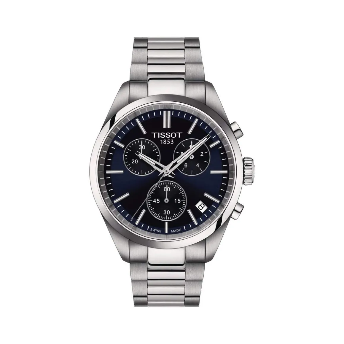 Montre TISSOT T-CLASSIC PR100 homme cadran bleu bracelet acier inoxydable