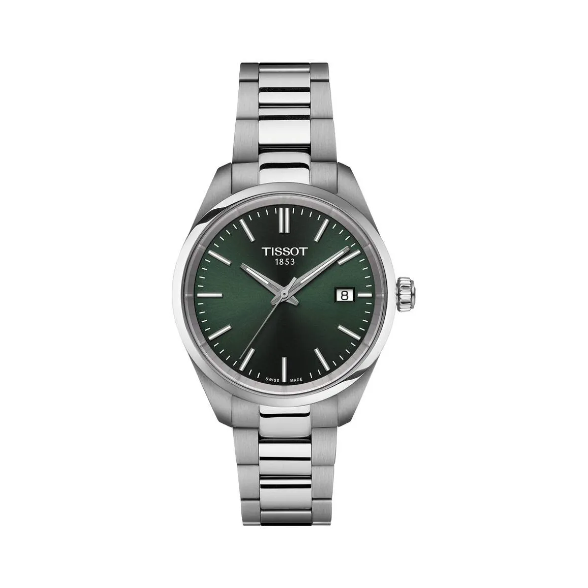 Montre TISSOT T-CLASSIC PR100 homme cadran vert bracelet acier inoxydable