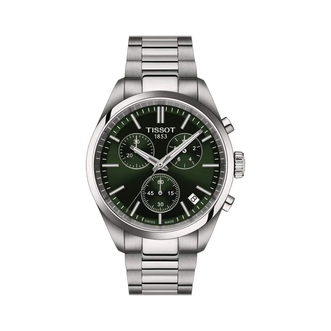 Montre TISSOT T-CLASSIC PR100 homme cadran vert bracelet acier inoxydable