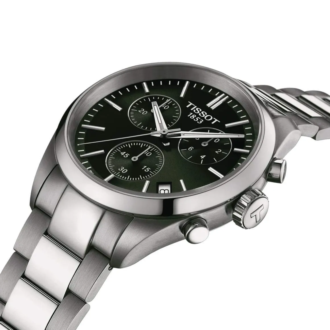 Montre TISSOT T-CLASSIC PR100 homme cadran vert bracelet acier inoxydable