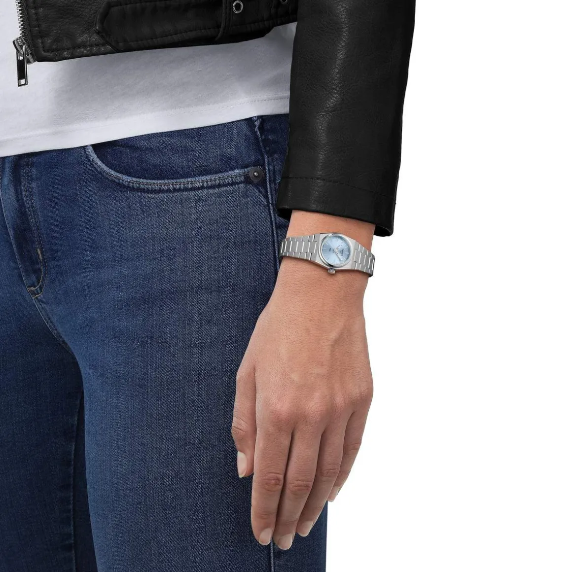 Montre TISSOT T-CLASSIC PRX femme cadran bleu bracelet acier inoxydable
