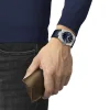 Montre TISSOT T-CLASSIC PRX homme cadran bleu bracelet cuir bleu