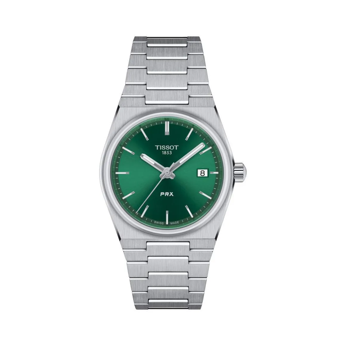 Montre TISSOT T-CLASSIC PRX mixte cadran vert bracelet acier inoxydable