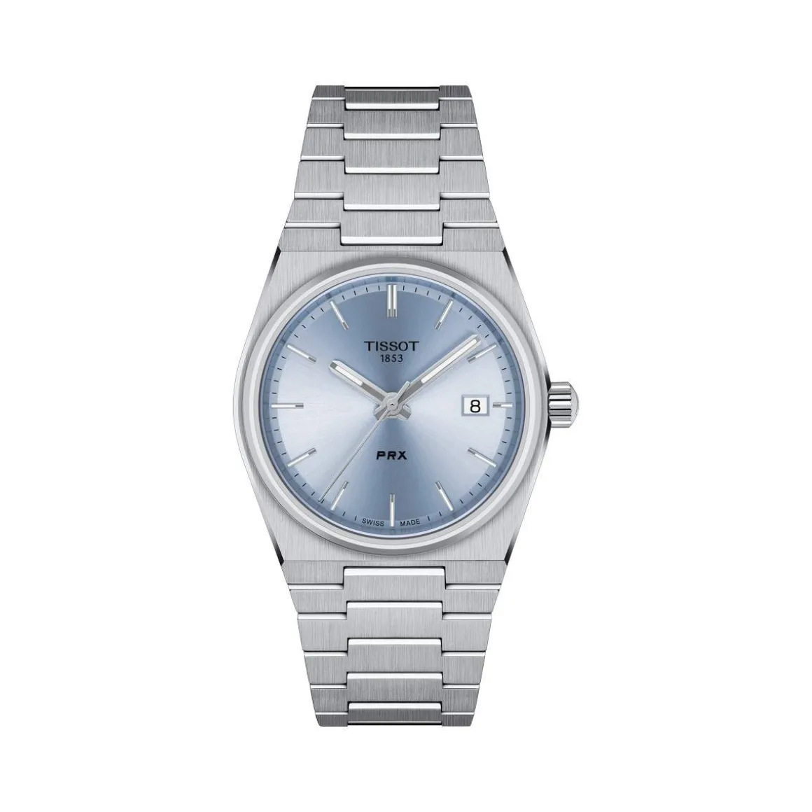 Montre TISSOT T-CLASSIC PRX mixte cadran bleu bracelet acier inoxydable