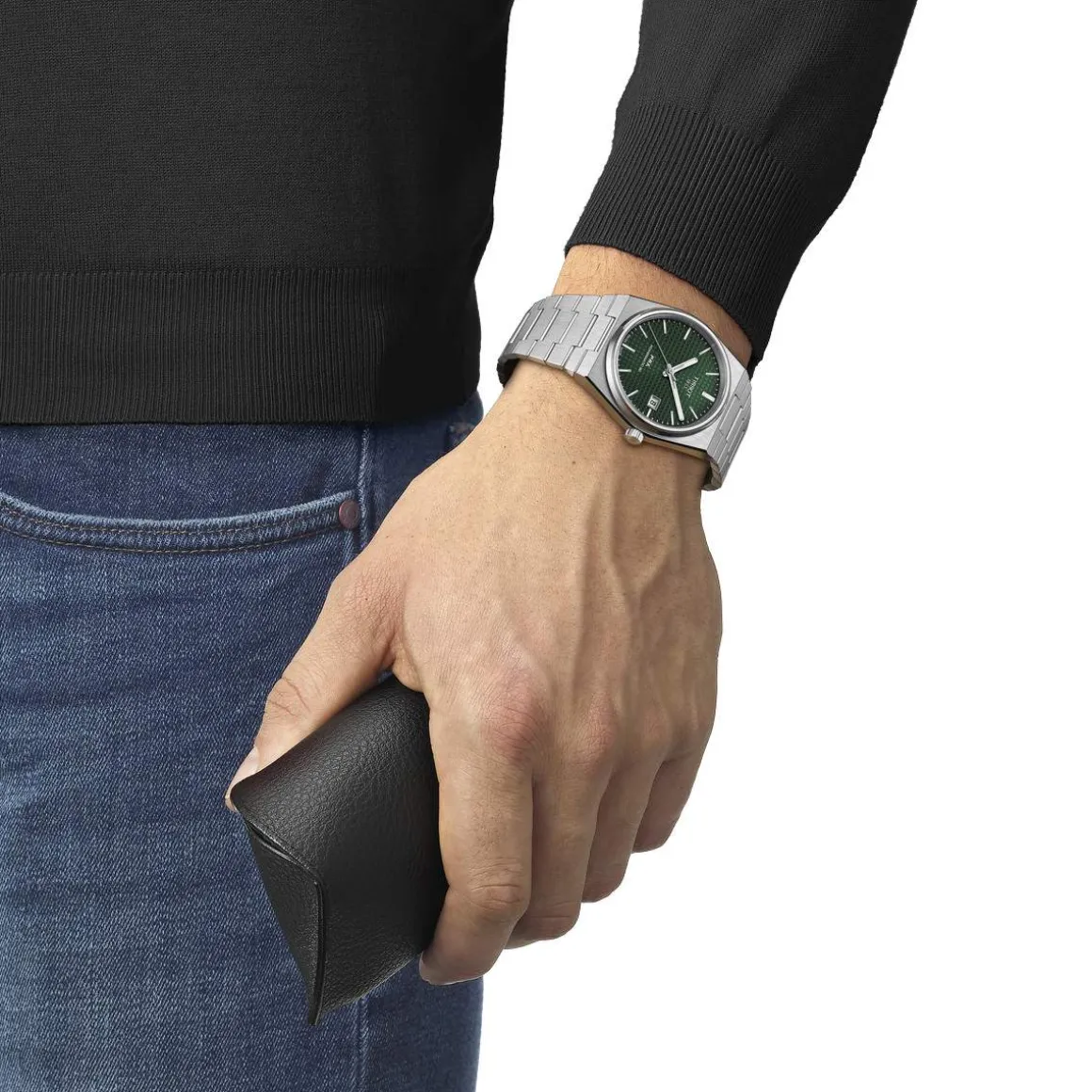Montre TISSOT T-CLASSIC PRX POWERMATIC 80 homme automatique cadran vert bracelet acier inoxydable