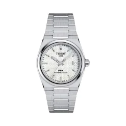 Montre TISSOT T-CLASSIC PRX POWERMATIC 80 mixte automatique cadran gris bracelet acier inoxydable