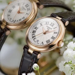 Montre TISSOT T-LADY BELLISSIMA femme cadran gris bracelet cuir brun