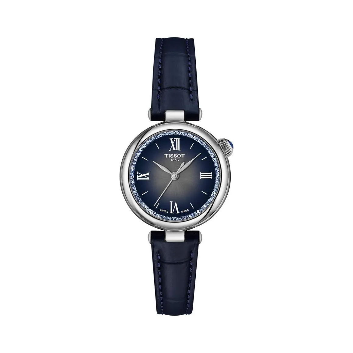 Montre TISSOT T-LADY DESIR femme cadran bleu bracelet cuir bleu