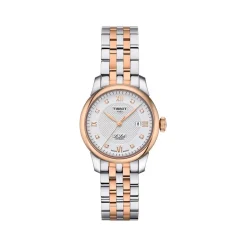 Montre TISSOT T-LADY LE LOCLE femme automatique cadran gris bracelet PVD bicolore
