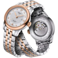 Montre TISSOT T-LADY LE LOCLE femme automatique cadran gris bracelet PVD bicolore