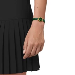 Montre TISSOT T-LADY LOVELY ROUND femme cadran vert bracelet cuir vert