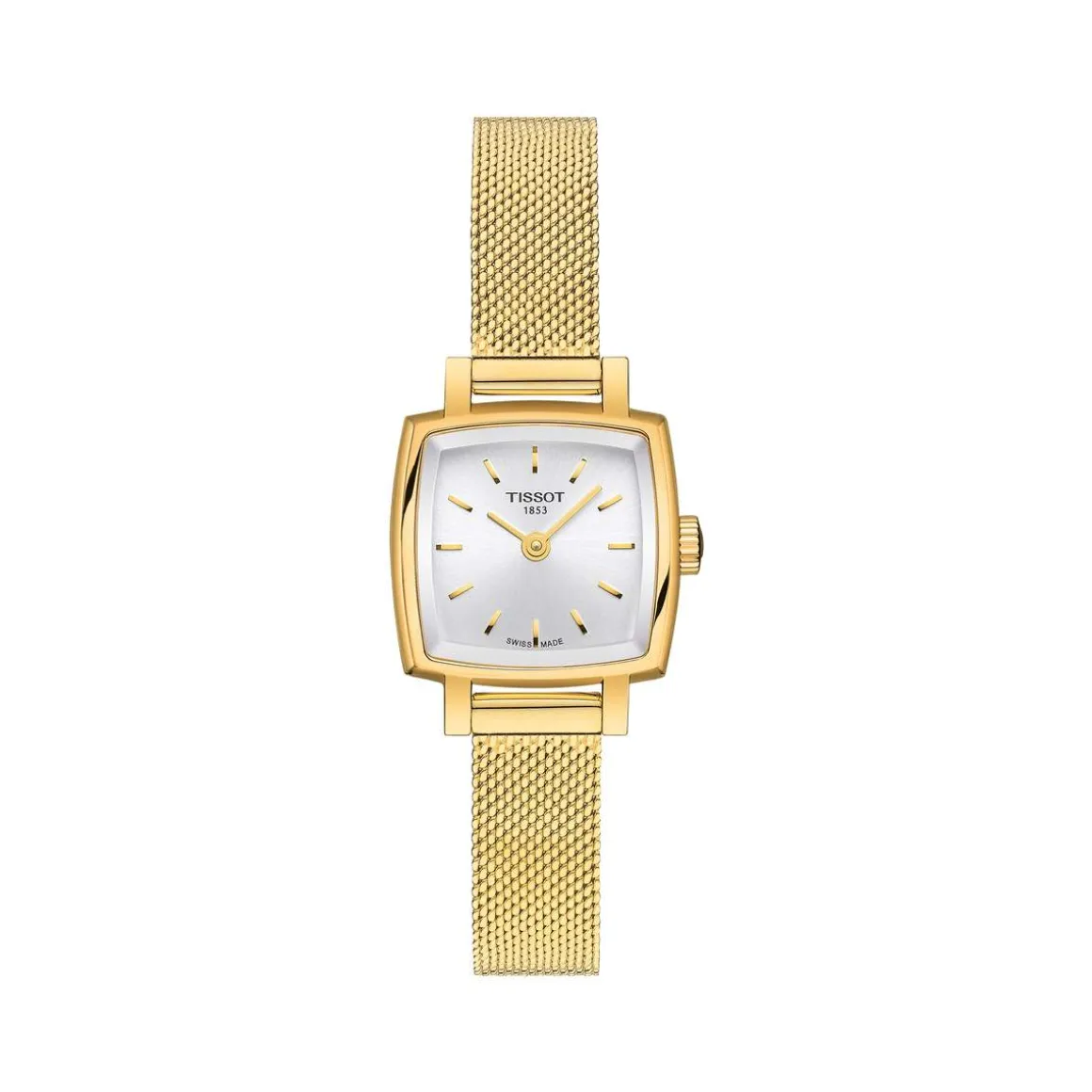 Montre TISSOT T-LADY LOVELY SQUARE femme cadran girs bracelet PVD jaune