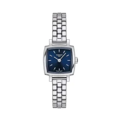 Montre TISSOT T-LADY LOVELY SQUARE femme cadran bleu bracelet acier inoxydable