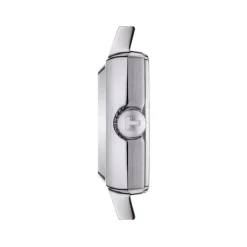 Montre TISSOT T-LADY LOVELY SQUARE femme cadran gris diamants bracelet acier inoxydable