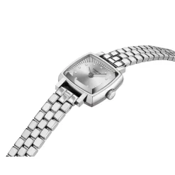 Montre TISSOT T-LADY LOVELY SQUARE femme cadran gris diamants bracelet acier inoxydable