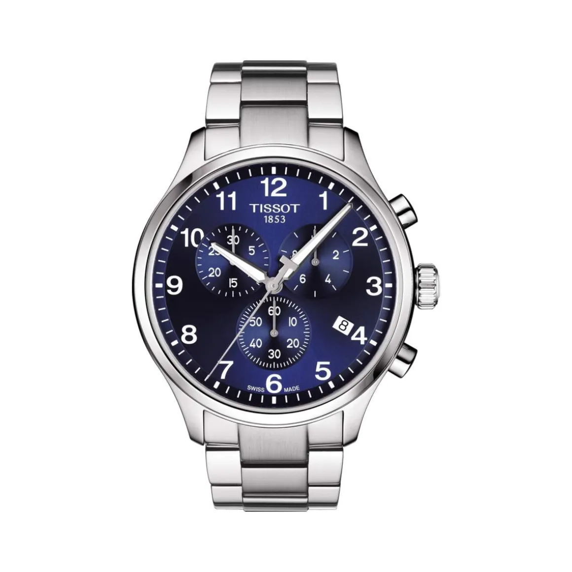 Montre TISSOT T-SPORT CHRONO XL homme cadran bleu bracelet acier inoxydable