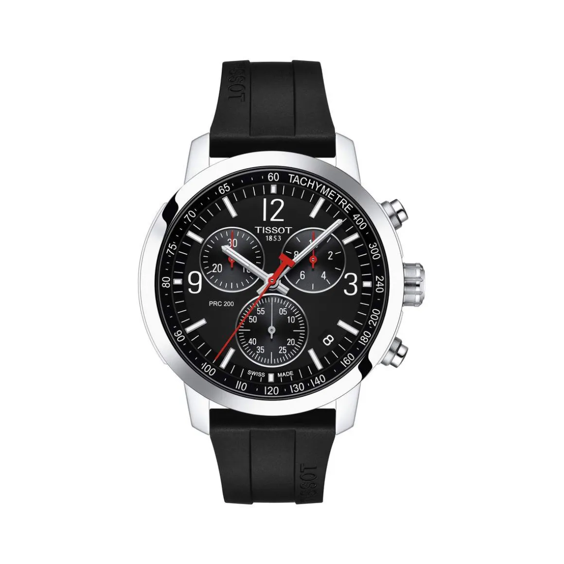 Montre TISSOT T-SPORT PRC 200 homme cadran noir bracelet caoutchouc noir