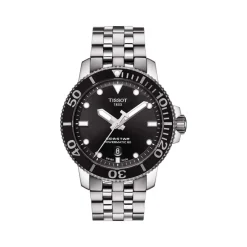 Montre TISSOT T-SPORT SEASTAR 1000 homme automatique cadran noir bracelet acier inoxydable