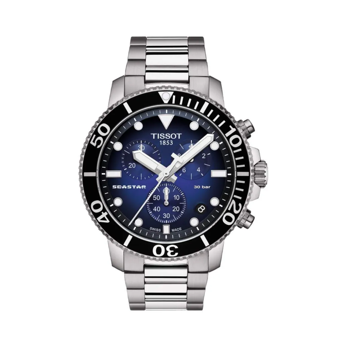 Montre TISSOT T-SPORT SEASTAR 1000 homme cadran bleu bracelet acier inoxydable