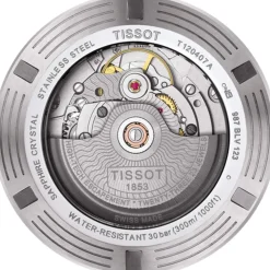 Montre TISSOT T-SPORT SEASTER 1000 homme automatique cadran bleu bracelet synthétique noir