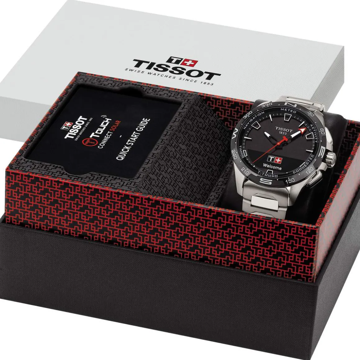 Montre TISSOT T-TOUCH CONNECT SOLAR homme cadran noir bracelet titane