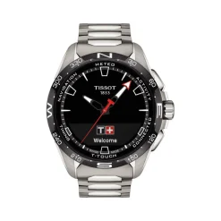 Montre TISSOT T-TOUCH CONNECT SOLAR homme cadran noir bracelet titane