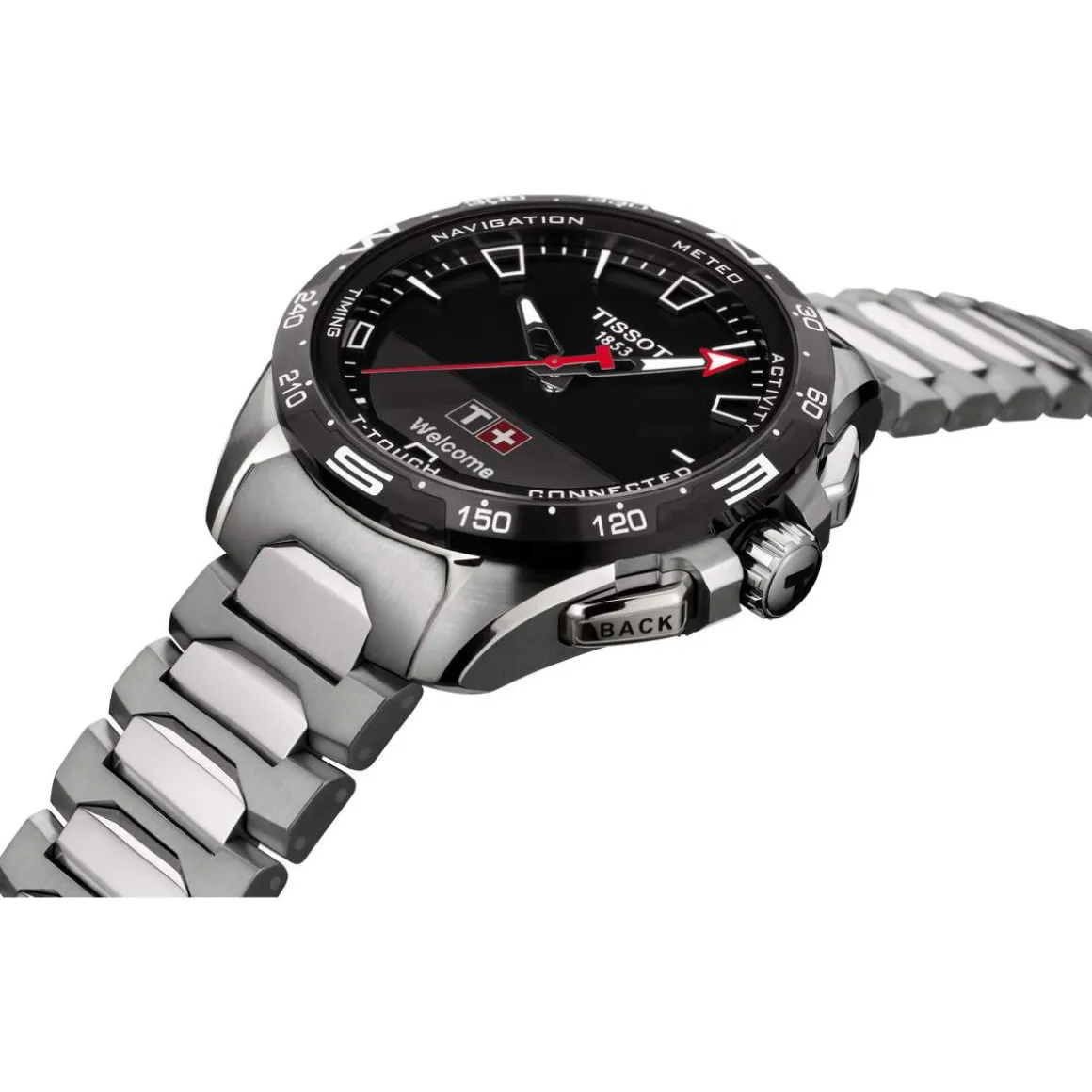 Montre TISSOT T-TOUCH CONNECT SOLAR homme cadran noir bracelet titane