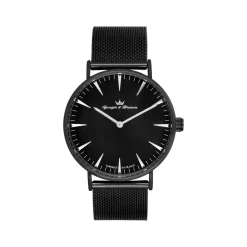 Montre Yonger et Bresson homme acier noir milanais