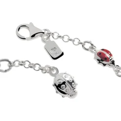Parure bracelet 17 cm et boucles d'oreilles argent 925 coccinelles