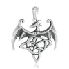 Pendentif acier dragon ailé
