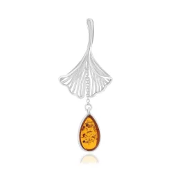 Pendentif argent 925 ambres