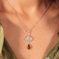 Pendentif argent 925 ambres