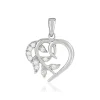 Pendentif argent 925 coeur zirconias