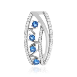 Pendentif argent 925 et zirconias bleus