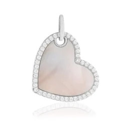 Pendentif argent 925 nacre et zirconias