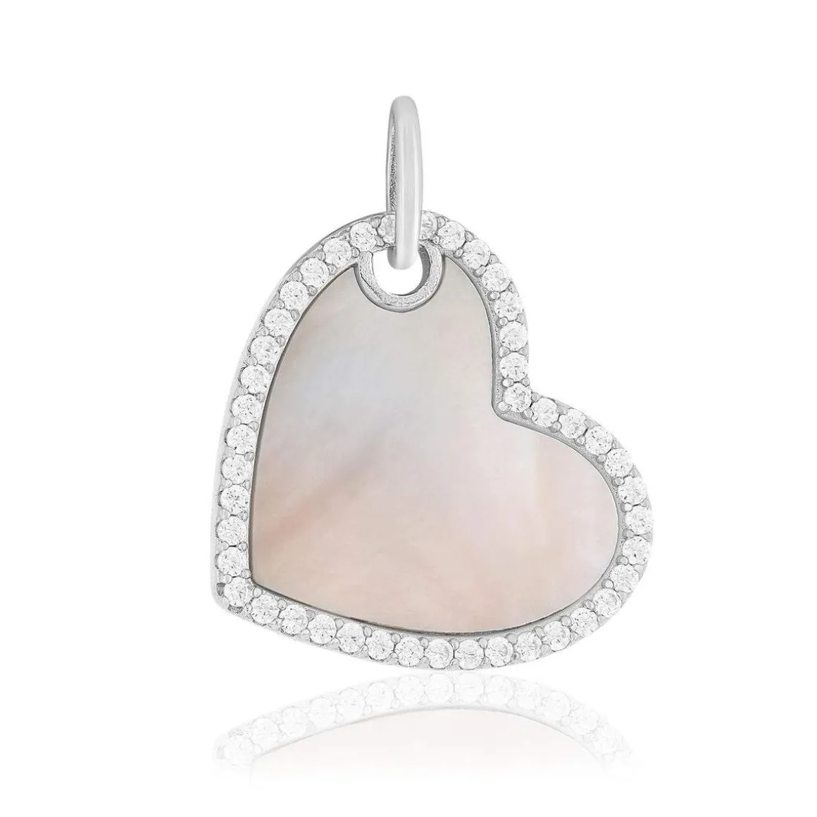 Pendentif argent 925 nacre et zirconias