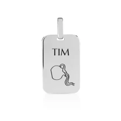 Pendentif argent 925 plaque personnalisable