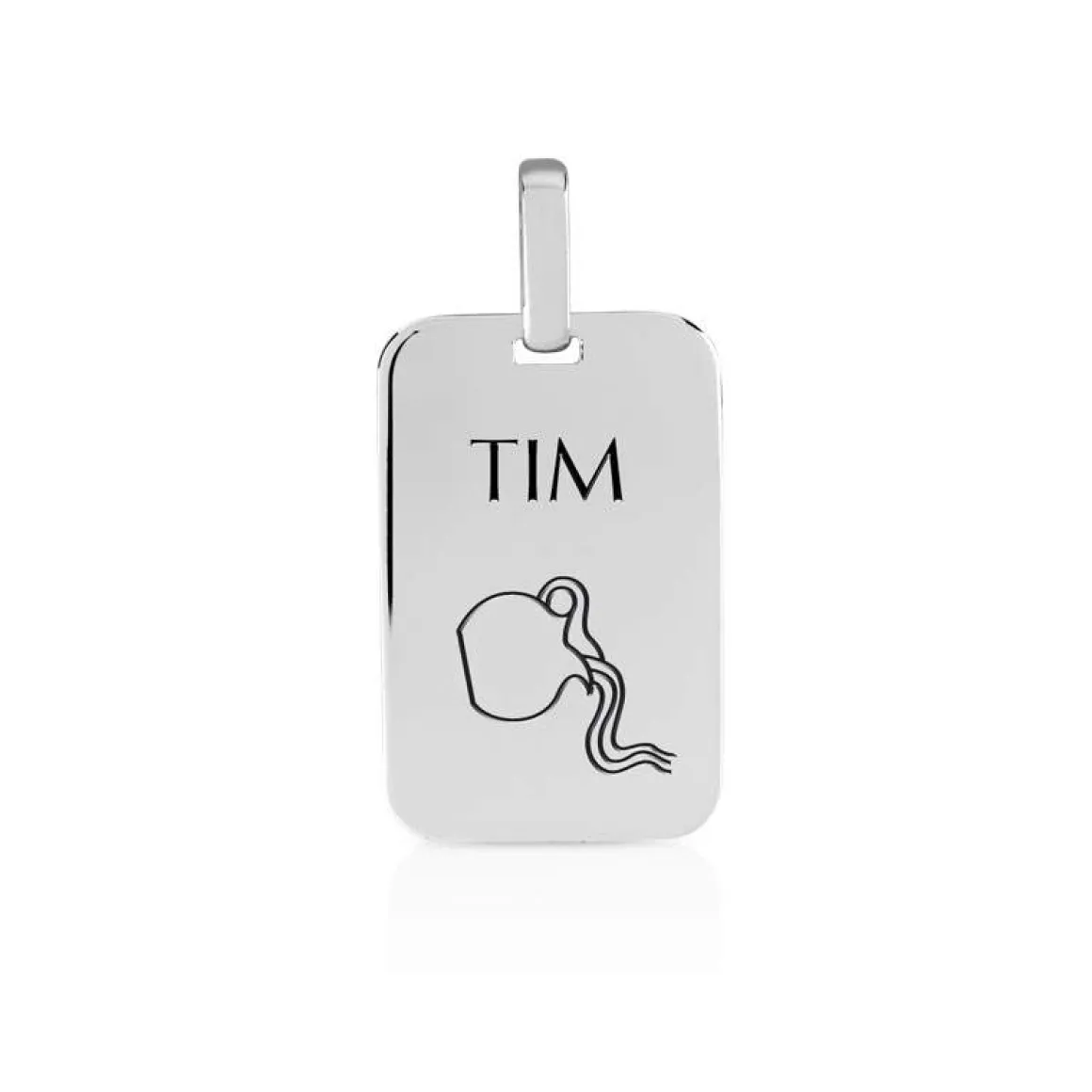 Pendentif argent 925 plaque personnalisable