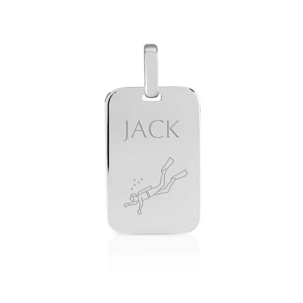 Pendentif argent 925 plaque personnalisable