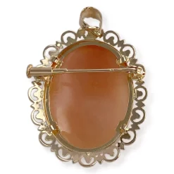 Pendentif broche d'occasion or 750 jaune camée