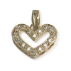 Pendentif coeur d'occasion or 750 jaunezirconias