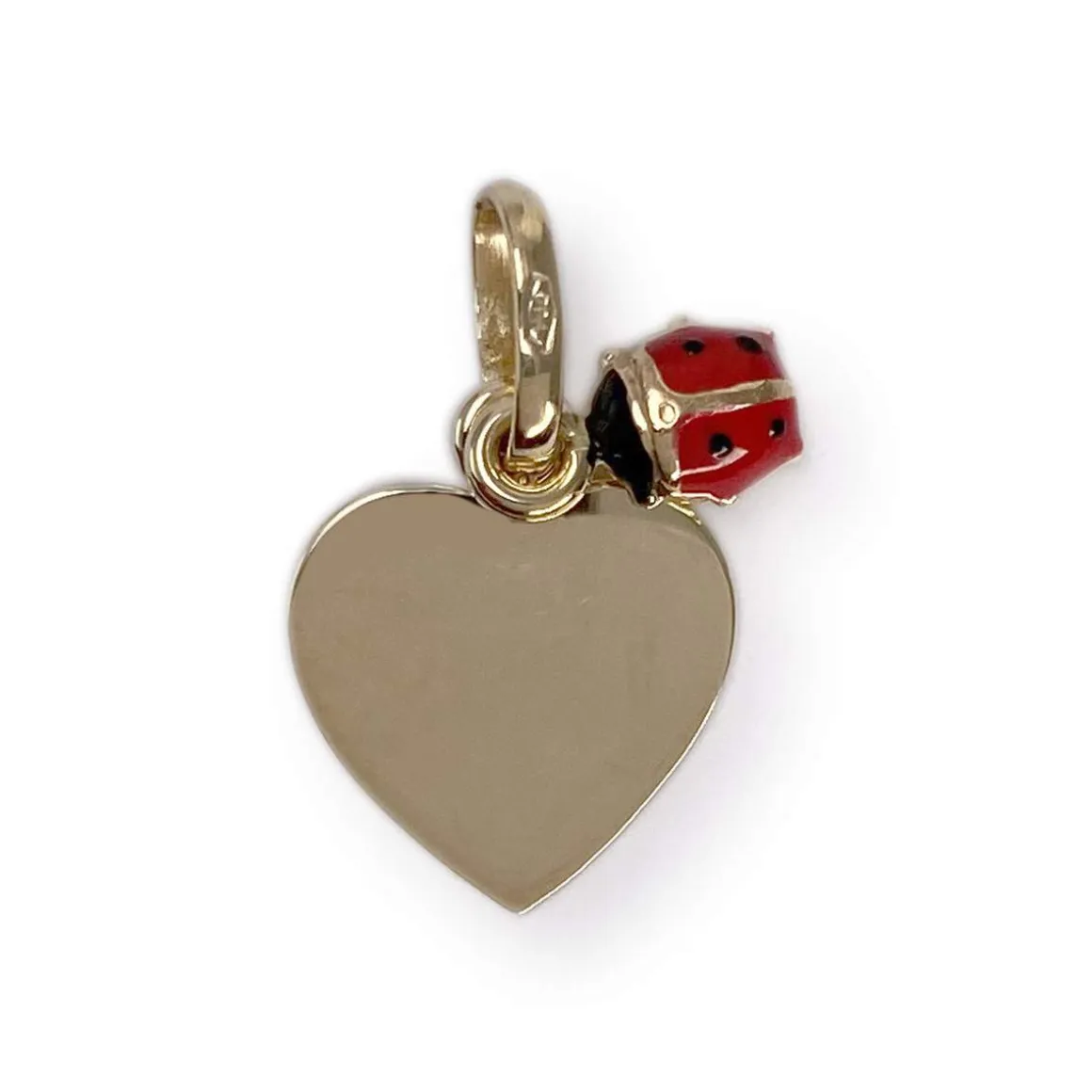Pendentif coeur d'occasion or 750 jaune laques