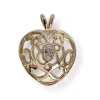 Pendentif coeur d'occasion or 585 jaune zirconia
