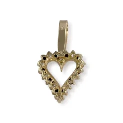 Pendentif coeur d'occasion or 750 jaune zirconias