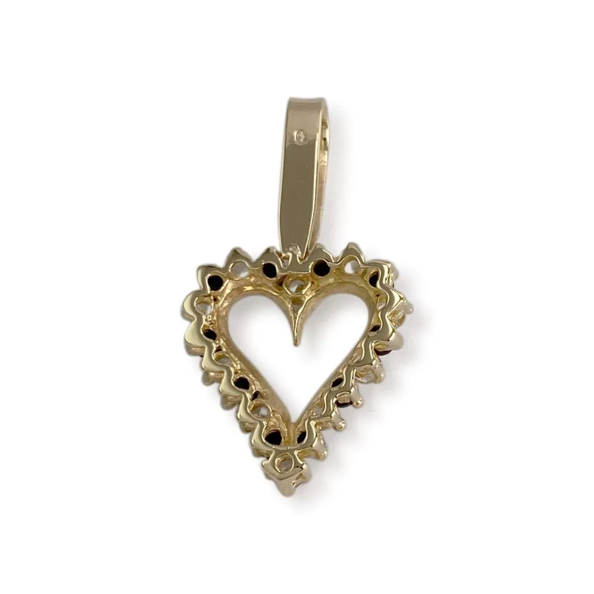 Pendentif coeur d'occasion or 750 jaune zirconias