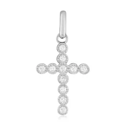 Pendentif croix argent 925 et zirconias