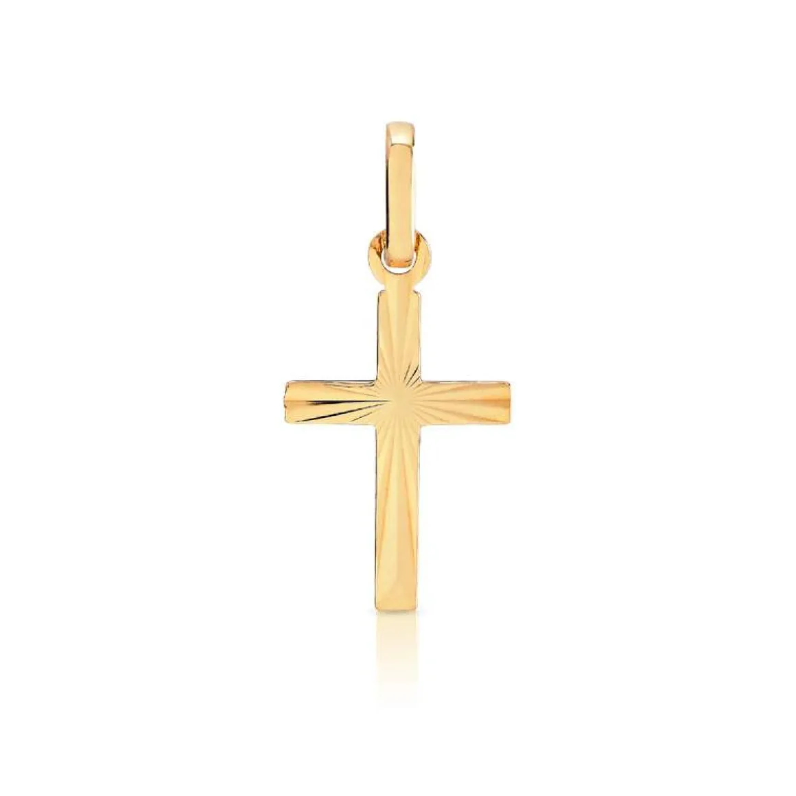 Pendentif croix or 750 jaune diamanté